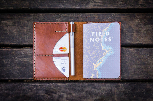 No.44 Personalized Leather Field Notes Cover - Chocolate Brown