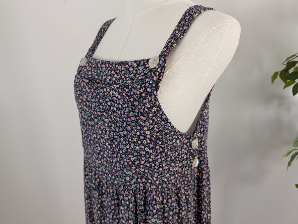 Vintage Floral Apron Dress - 6/S