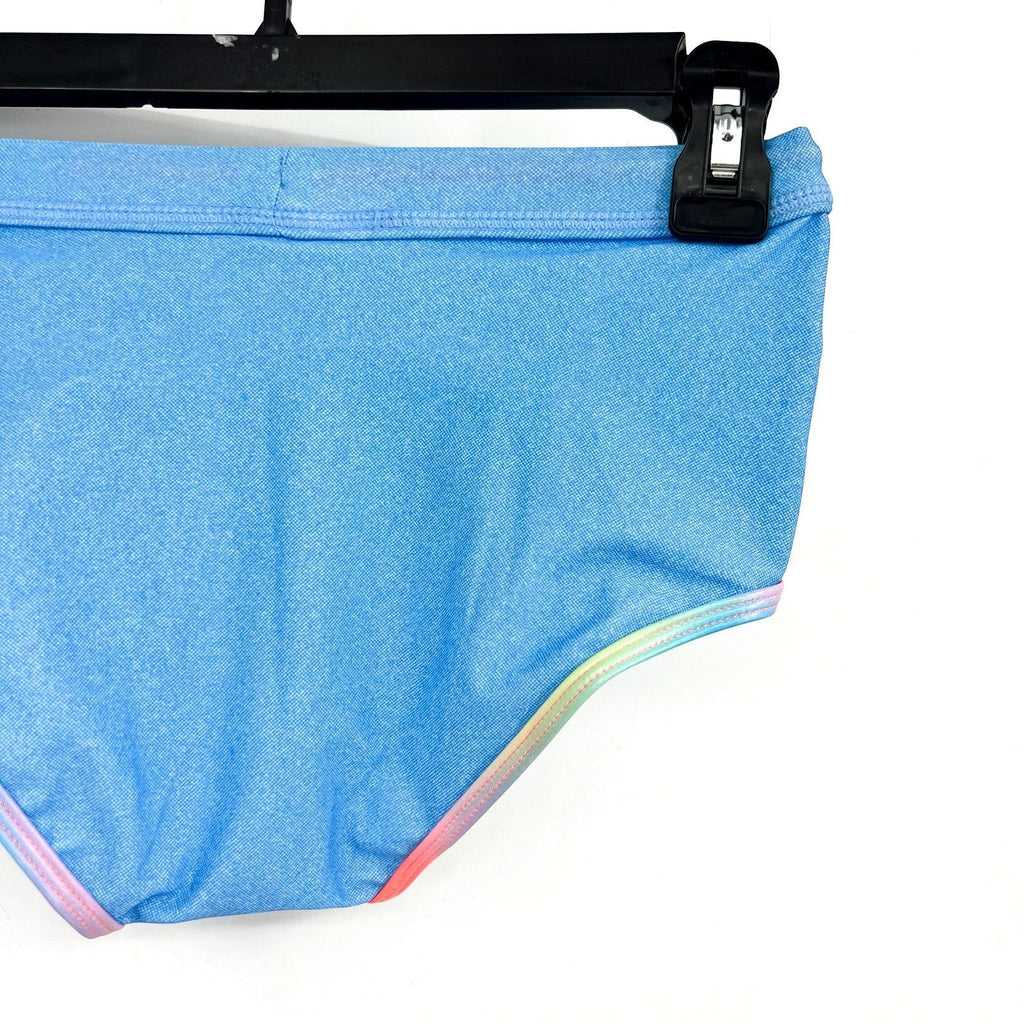 APPAMAN Girl's Stella Swimsuit Short Set Size 10 Blue Digital Denim UPF 50+ NWT