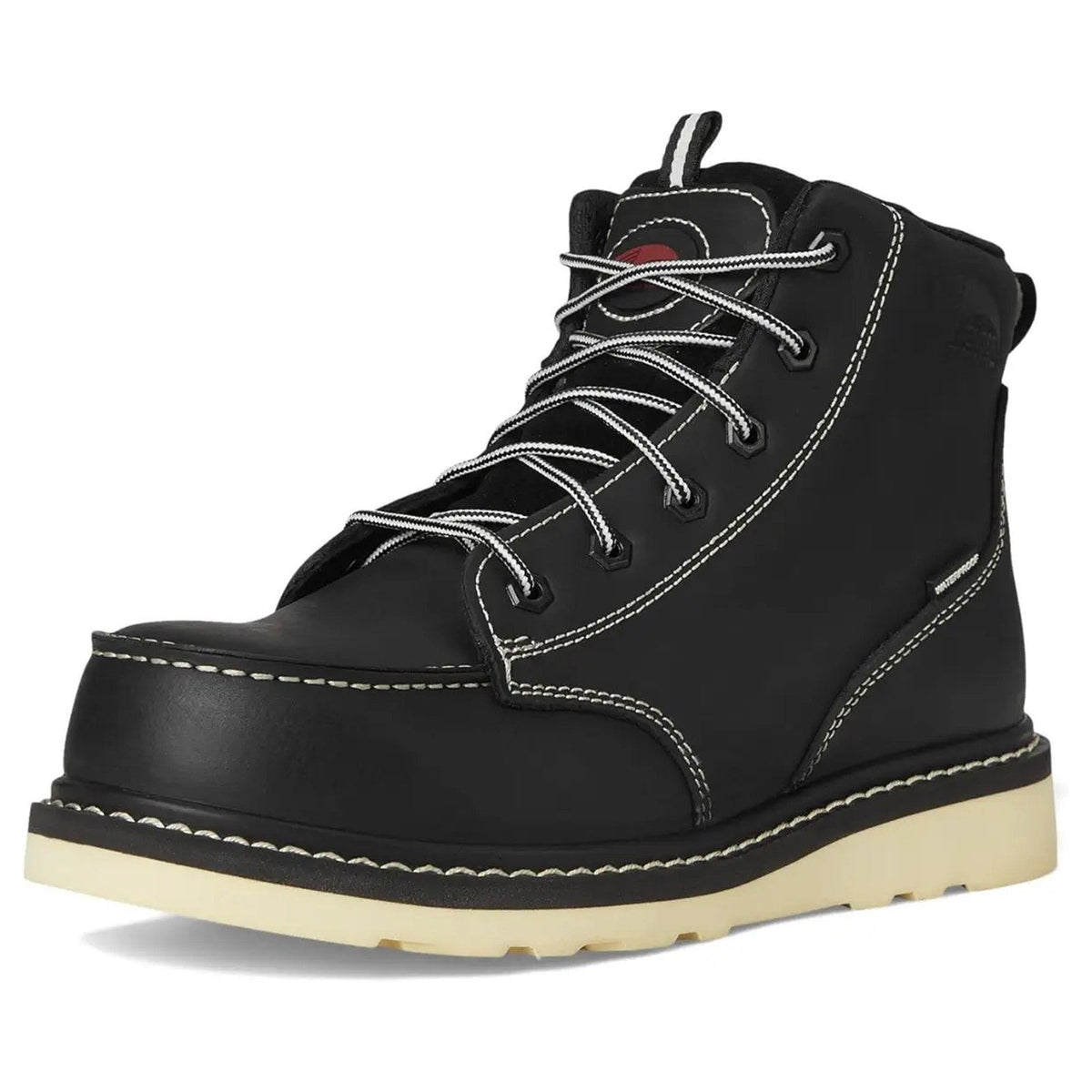 AVENGER Mens Wedge Moc Carbon Safety Toe Work Boots 7 Wide Black Leather WP NIB