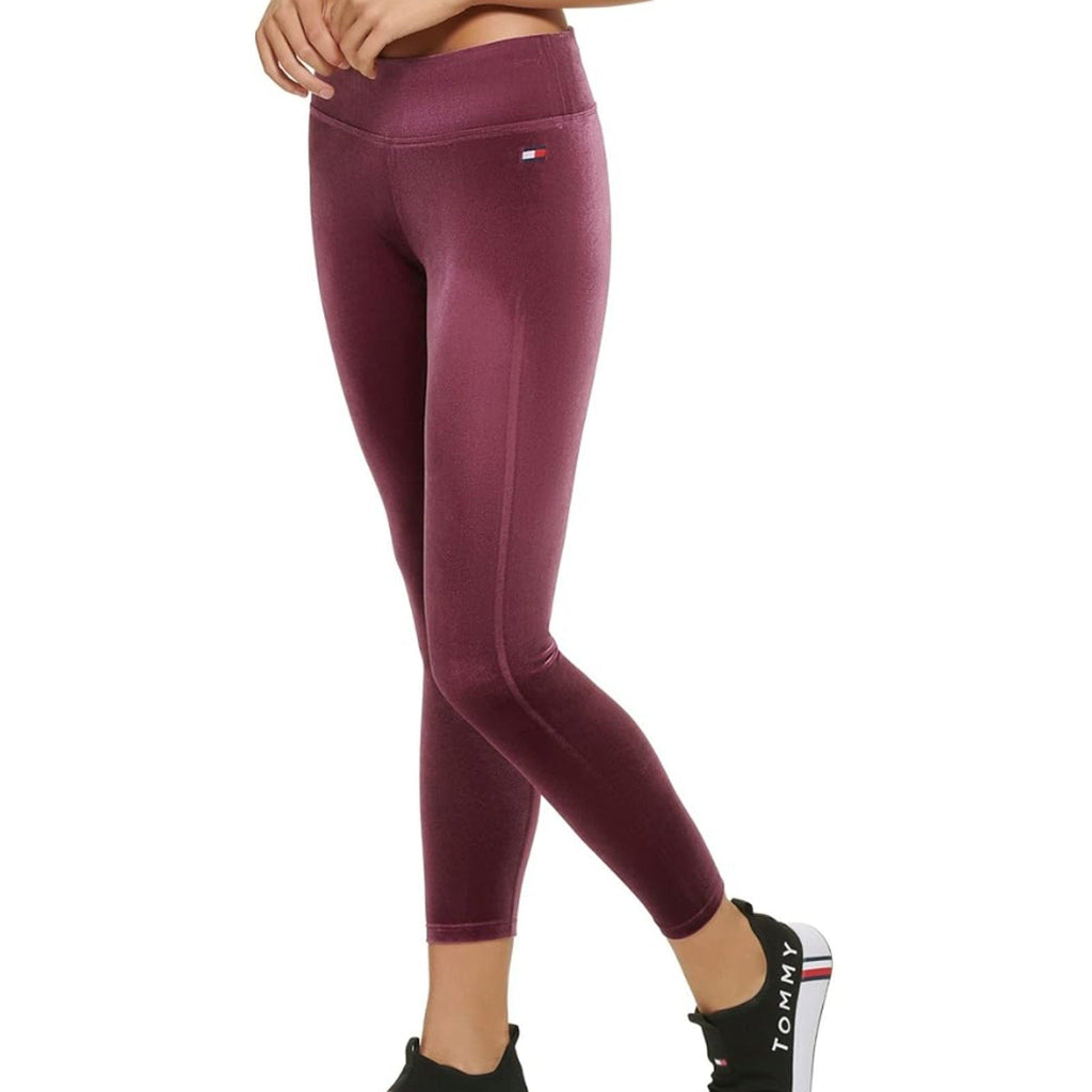 TOMMY HILFIGER Women's Velvet Active Leggings Crushed Grape XS