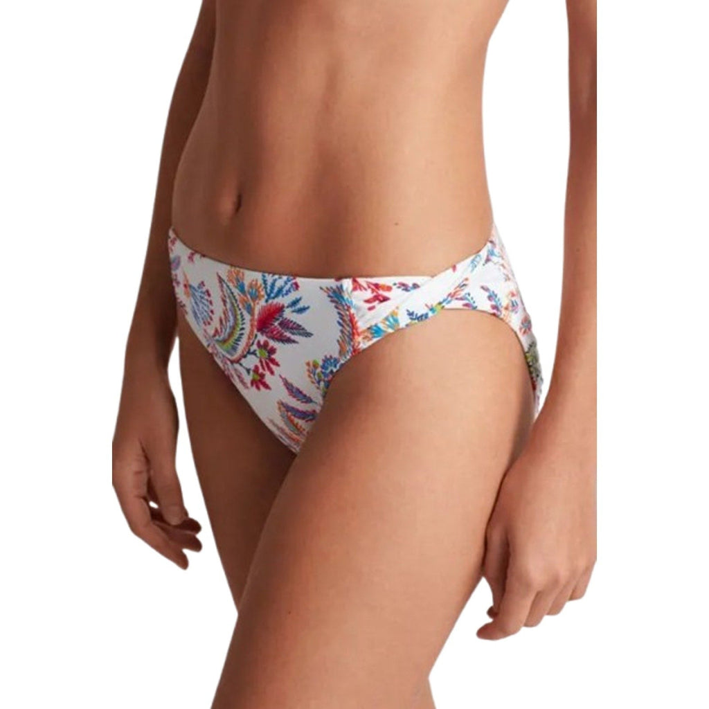 LAUREN RALPH LAUREN Fleurette Hipster Bikini Bottom Size 8 White Twist Side NWT