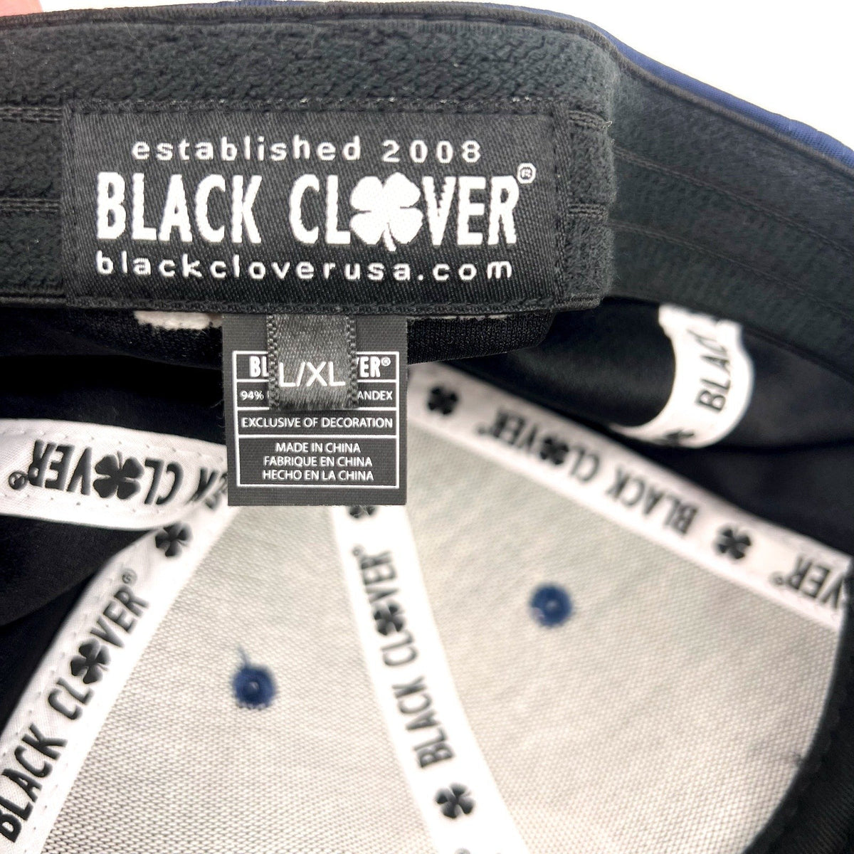 BLACK CLOVER Men's Premium Clover 126 Hat Large/XL Navy Blue White NWOT