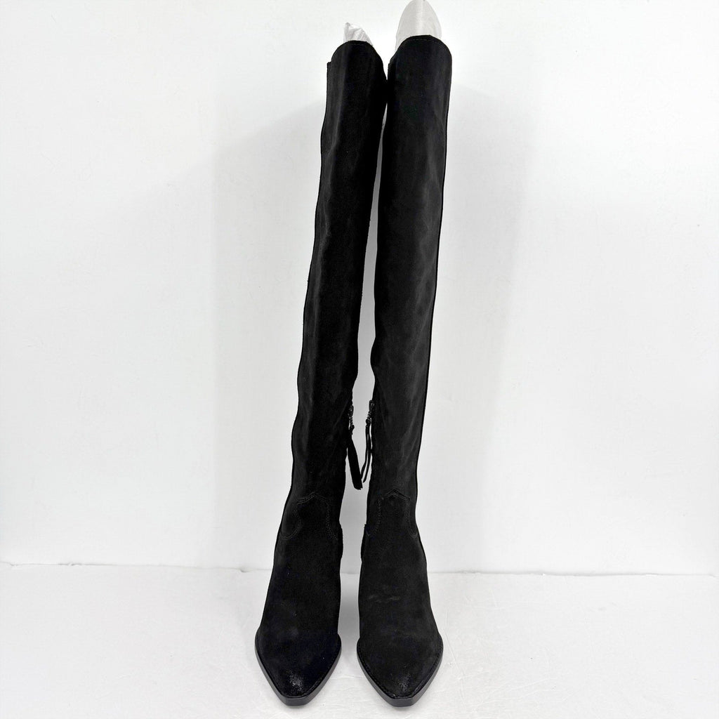 Sam Edelman Women Julee Over The Knee Boot Size 6 M Black Suede Leather NWOB