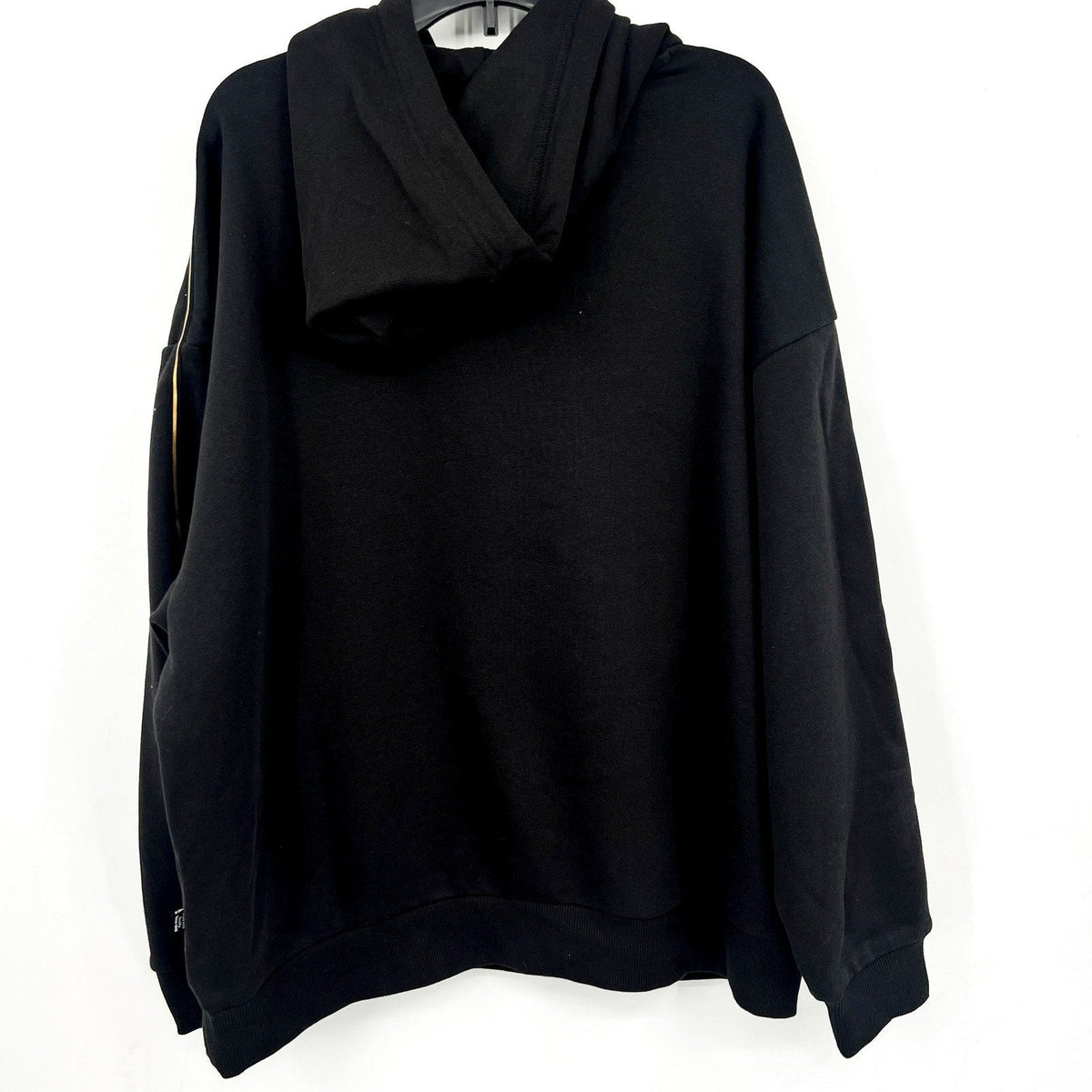 PUMA Women's Essentials Tape Minimal Gold Hoodie Large Black Sweatshirt NWT