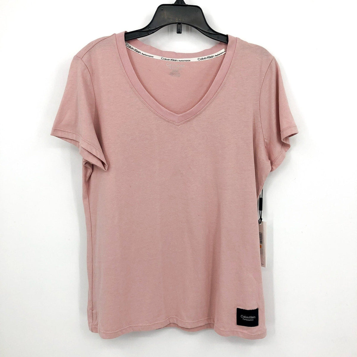 CALVIN KLEIN Women's V-Neck Tee Small Secret Pink Short Sleeve NWT