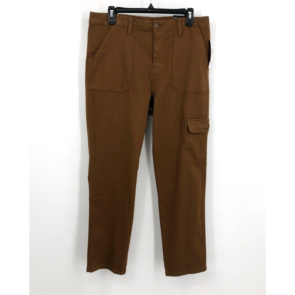 KUT FROM THE KLOTH Cargo Pants Size 12 Brown Autumn Ankle Straight Leg NWT