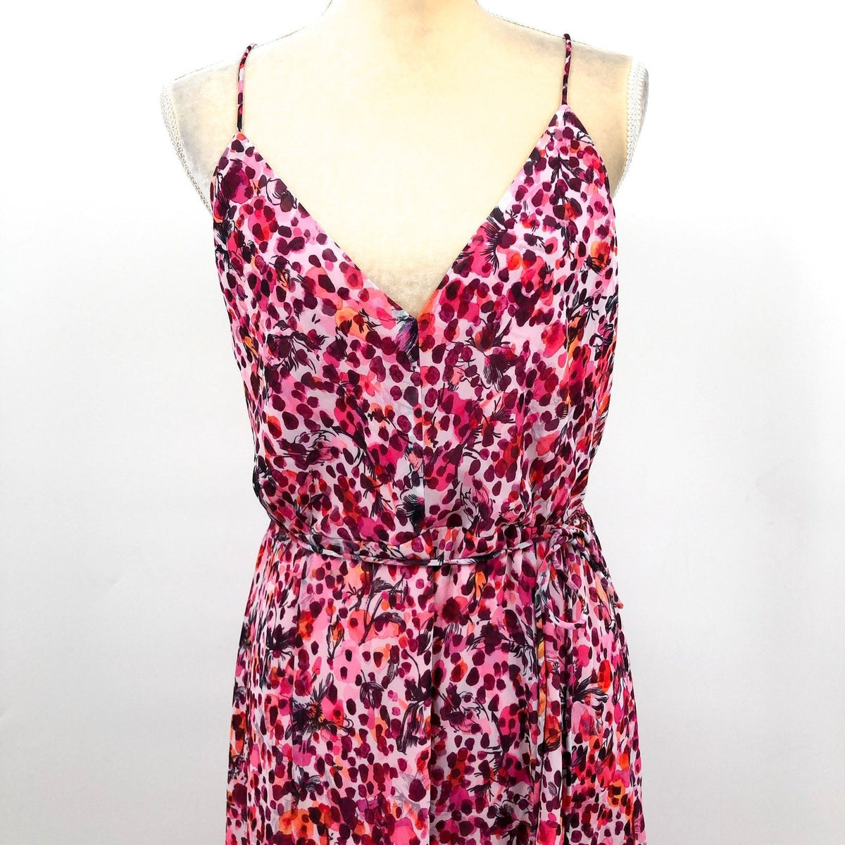 REISS Women's Pippa Floral Printed Midi Dress Size 12 Pink Sleeveless NWT