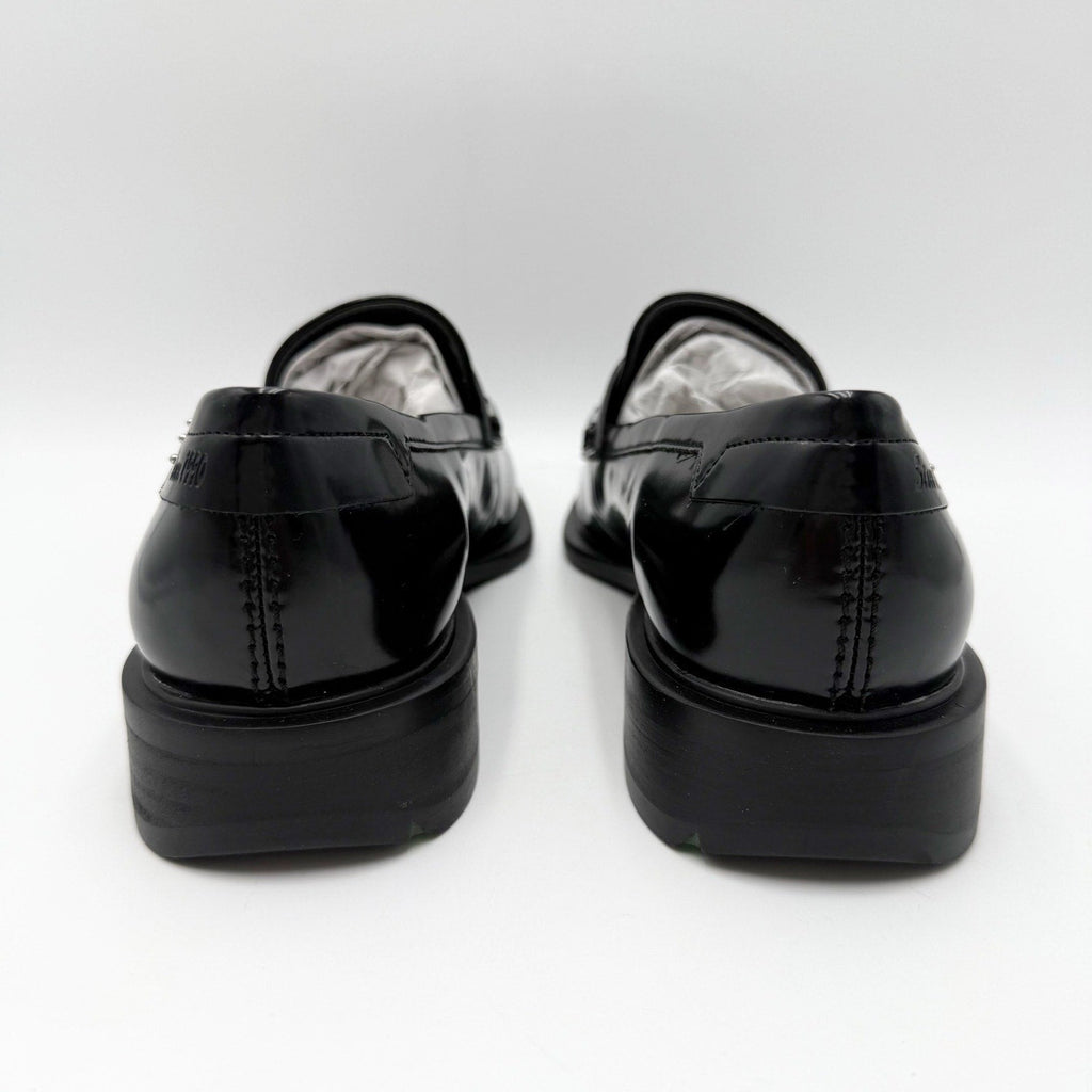 Franco Sarto Womens Eden Studded Loafers Size 8.5 M EU 39 Black Slip On NWOBl