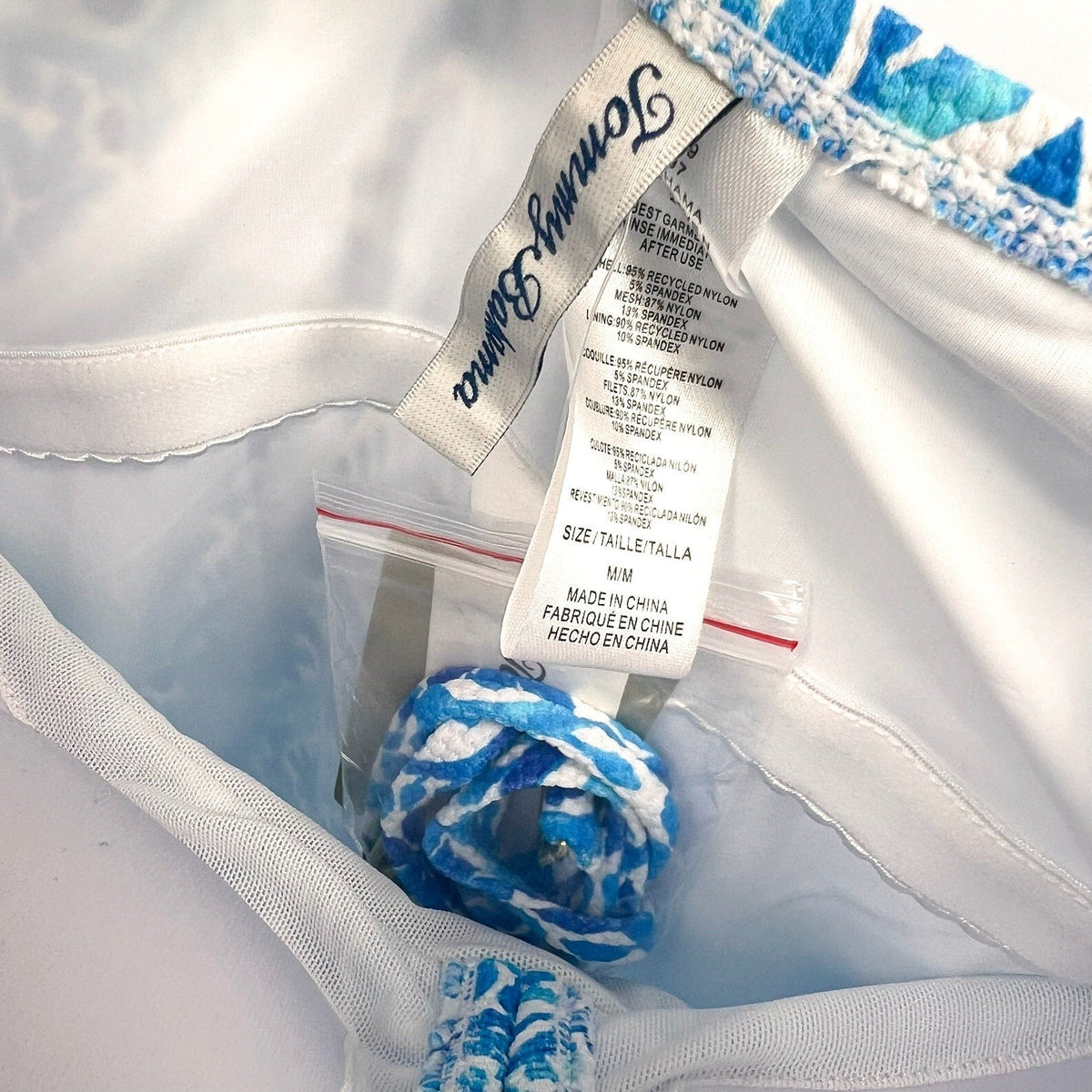 TOMMY BAHAMA Shell Beach Bandini Top Bikini Bottom Medium Blue Island Cays NWT