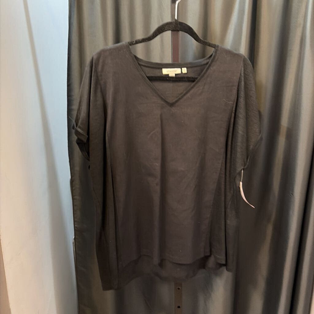 Chicos Cotton Linen Panel Tee SS TOPS 2