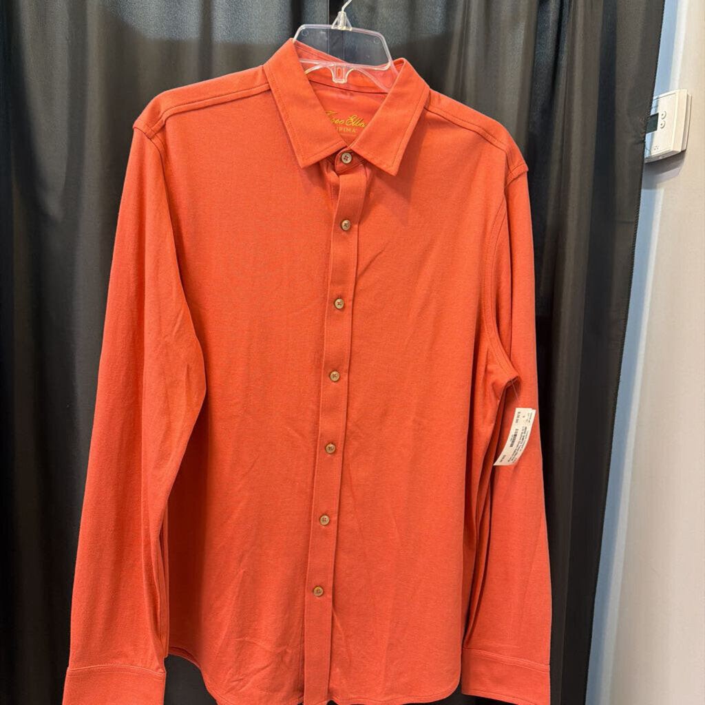 Tasso Elba Knit L/S Button Down MENS SHIRTS Large