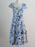 Avec Les Filles Floral Cotton Fit-and-Flare Dress - 8