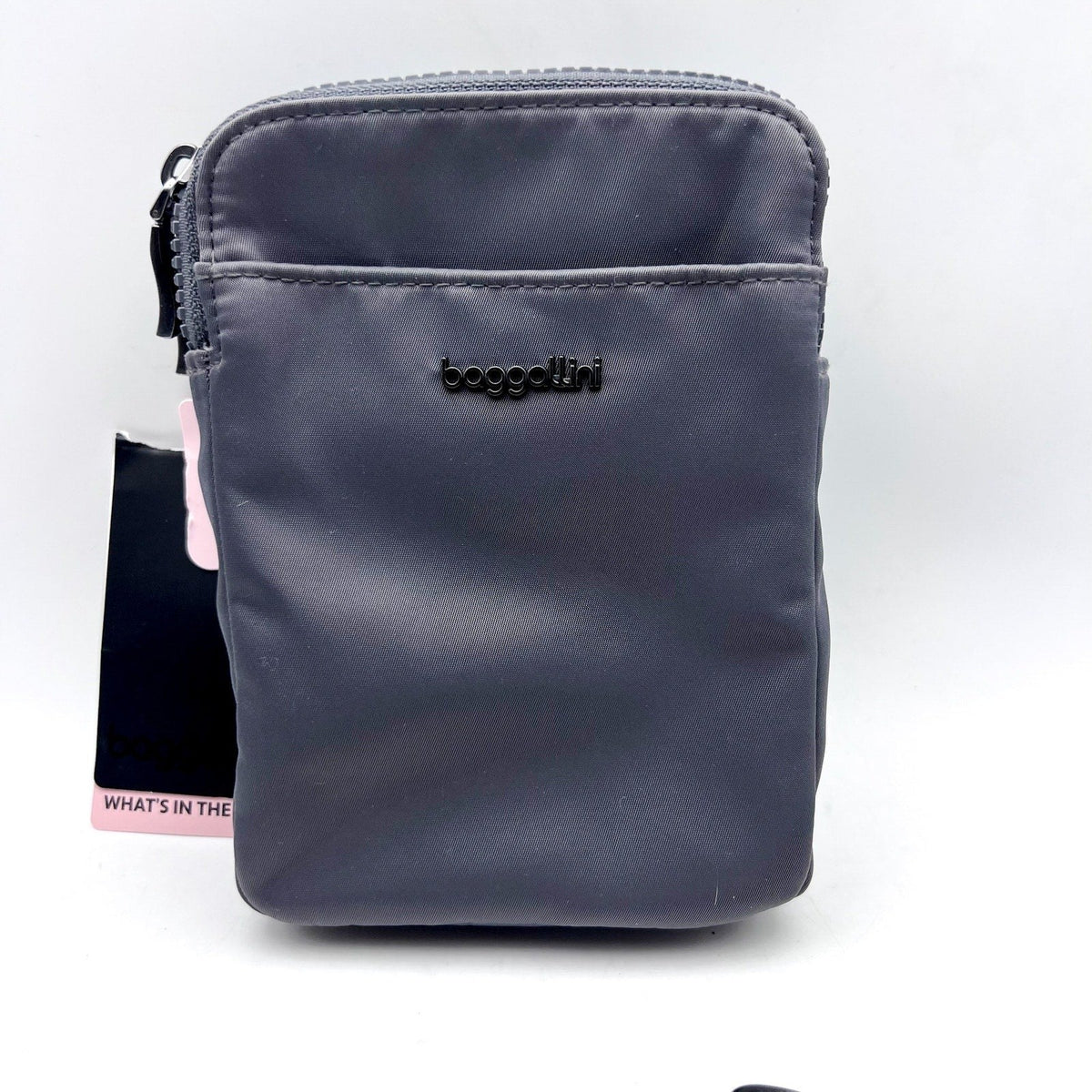 BAGGALLINI Womens Modern Everywhere Take Two RFID Twill Crossbody Bag Grey NWT