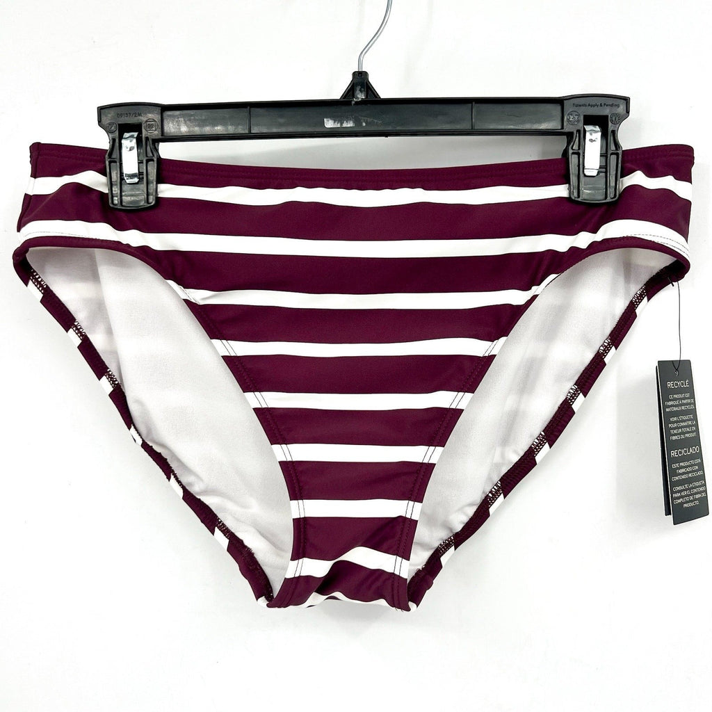 LAUREN RALPH LAUREN Womens Lago Stripe Hipster Bikini Bottom Size 12 Red NWT