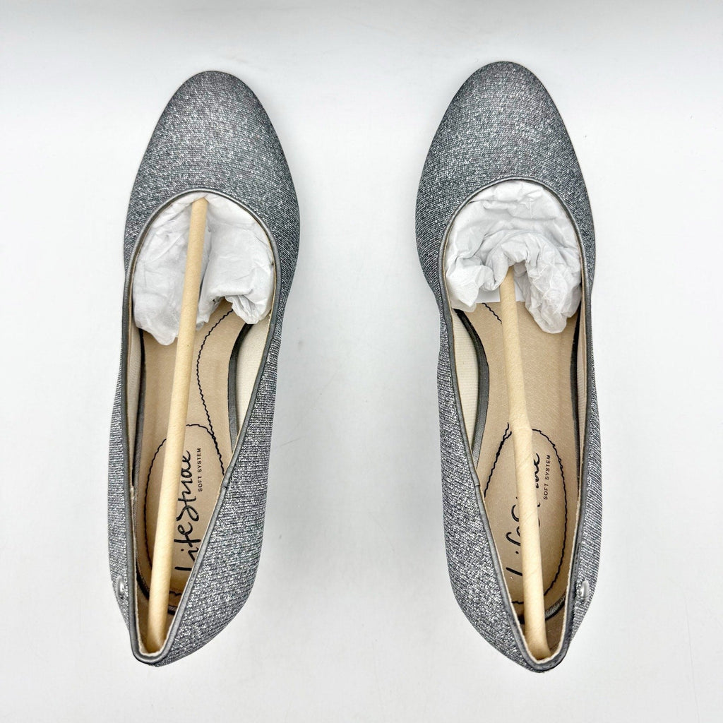 LifeStride Womens Parigi Pumps Size 7.5 Silver Metallic Heels NIB