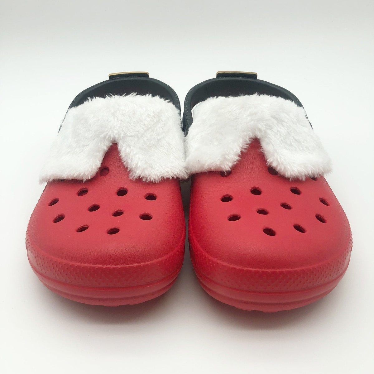 Crocs Unisex Santa Classic Clogs Womens 8 Mens 6 Festive Red White Black NWT