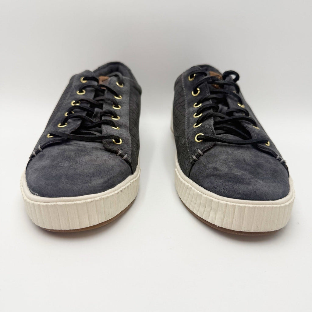 SPERRY Womens Anchor Plushwave Sneakers Size 11 Black Croc Embossed Suede NWOB
