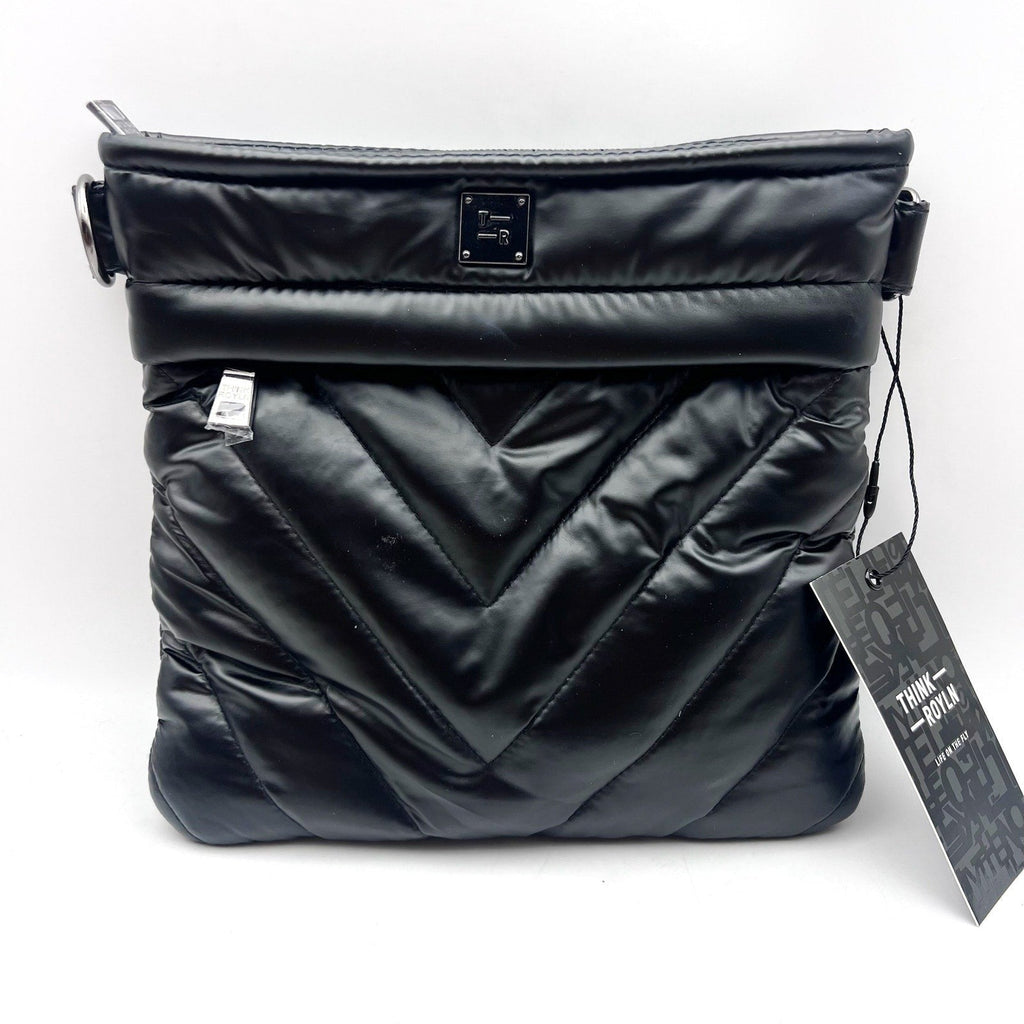 THINK ROYLN Women's Sidewalk Crossbody Bag Small Pearl Black Quilted NWT