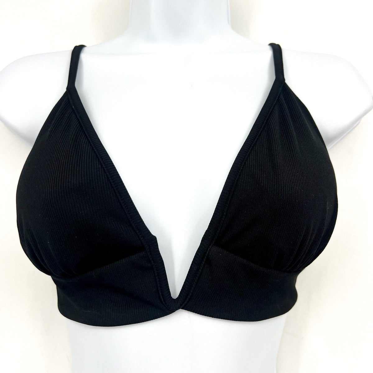 MAAJI Women's Jade Parade Long Line Triangle Bikini Top Small Black NWT