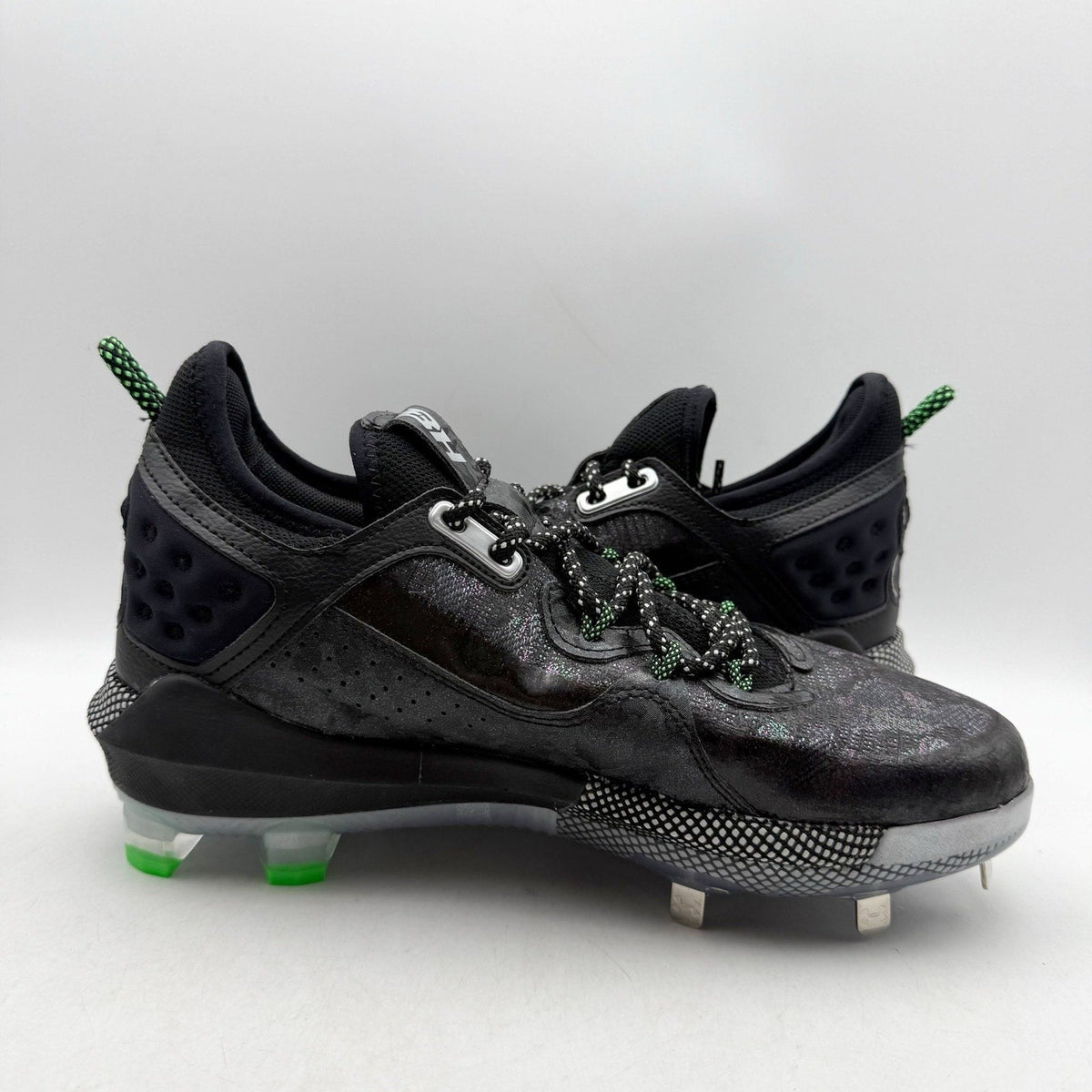 Under Armour Mens Harper 8 Low ST Metal Baseball Cleats Size 12 Black Green NWOB