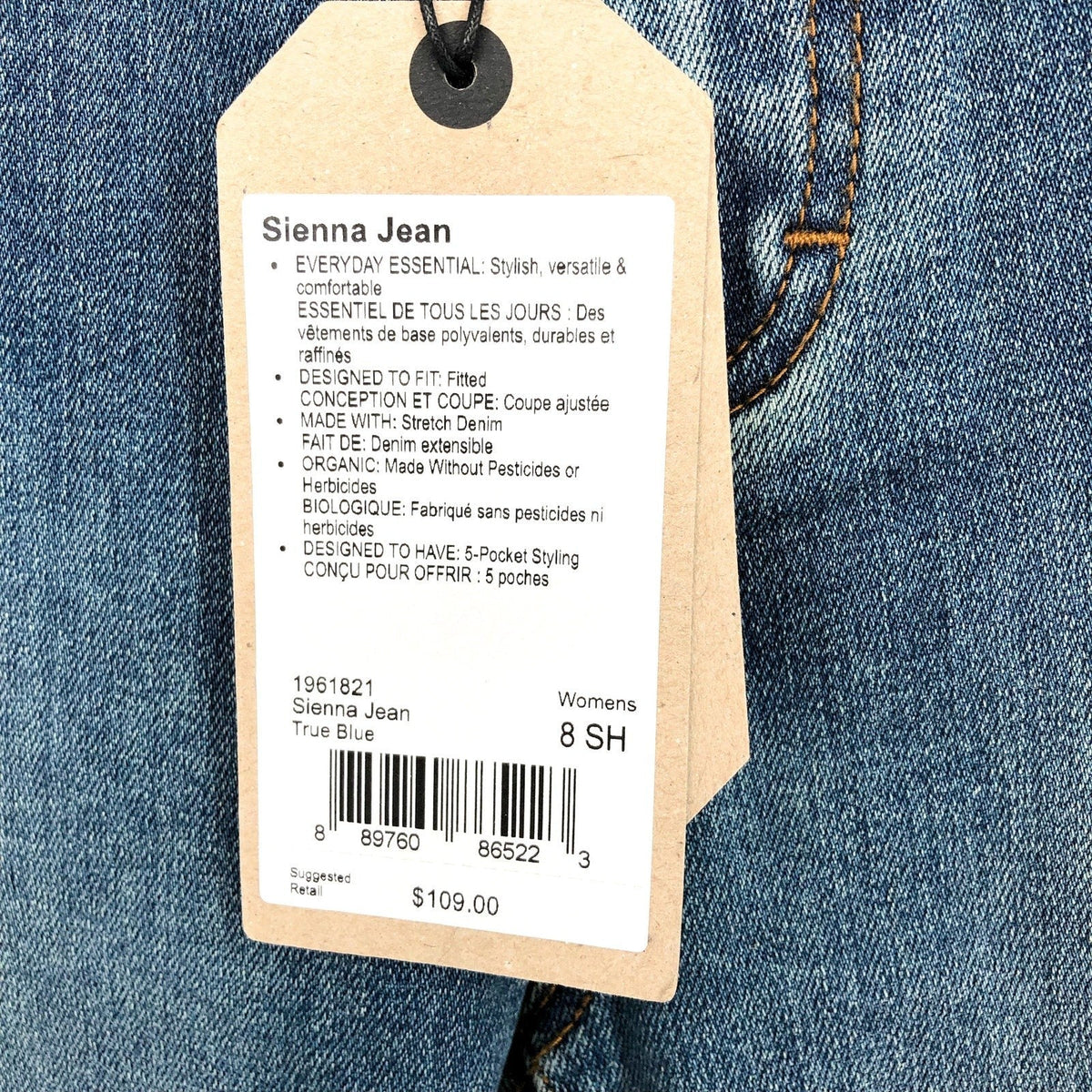 PRANA Womens Sienna Mid Rise Skinny Jeans 29x29 US 8 True Blue Stretch Denim NWT