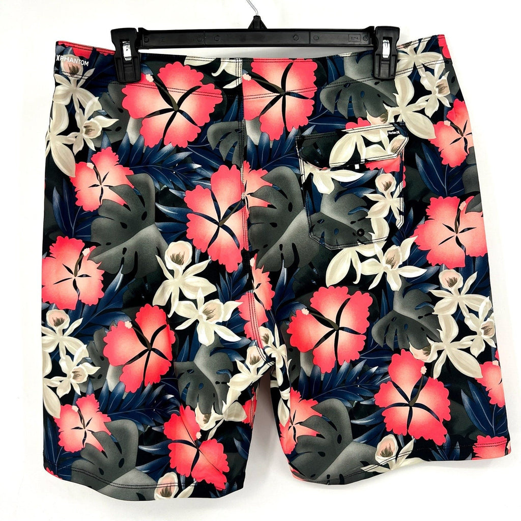 HURLEY Men's Phantom Eco Weekender 20" Board Shorts Size 36 Large Black Pink NWT