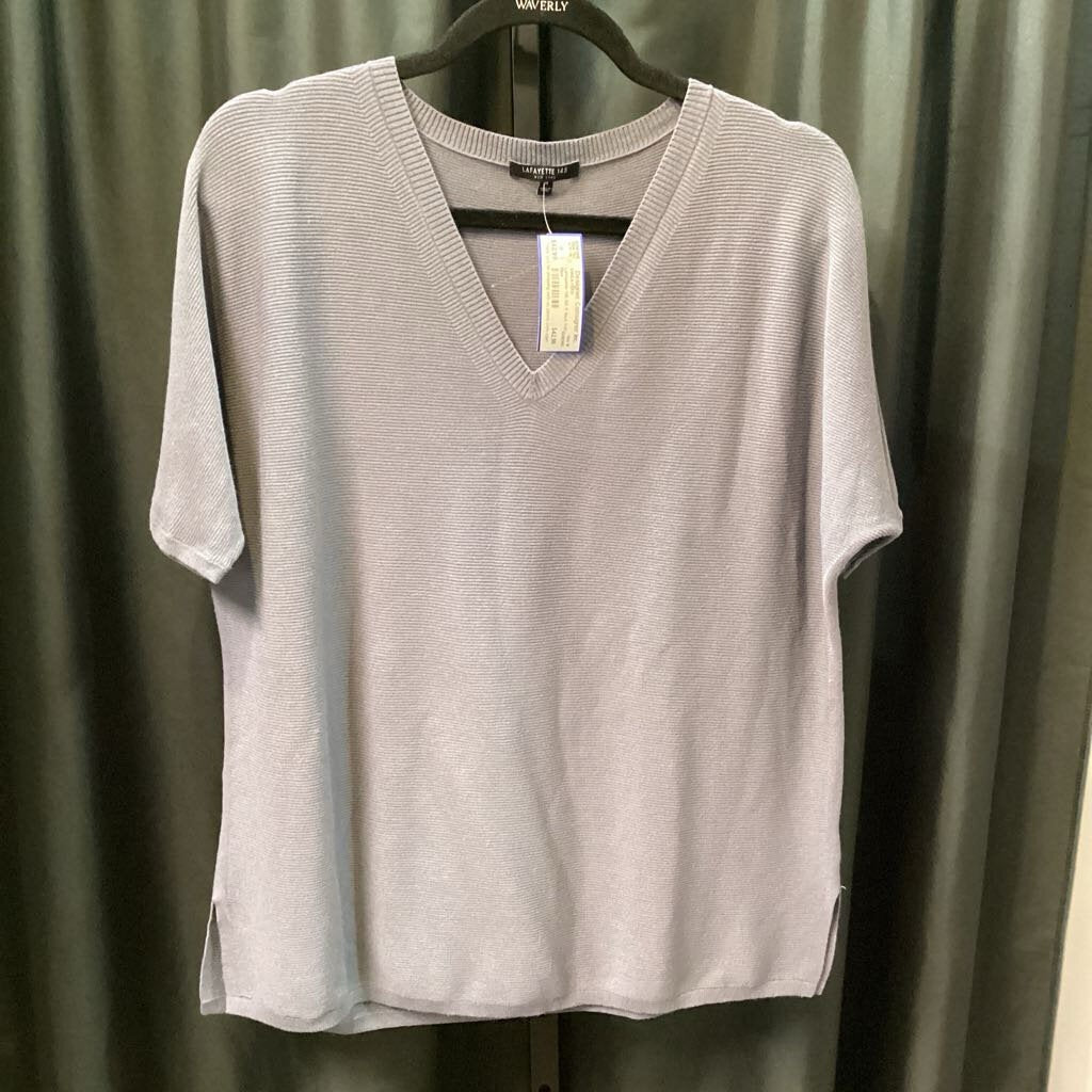 Lafayette 148 SS V Neck Knit SWEATERS M