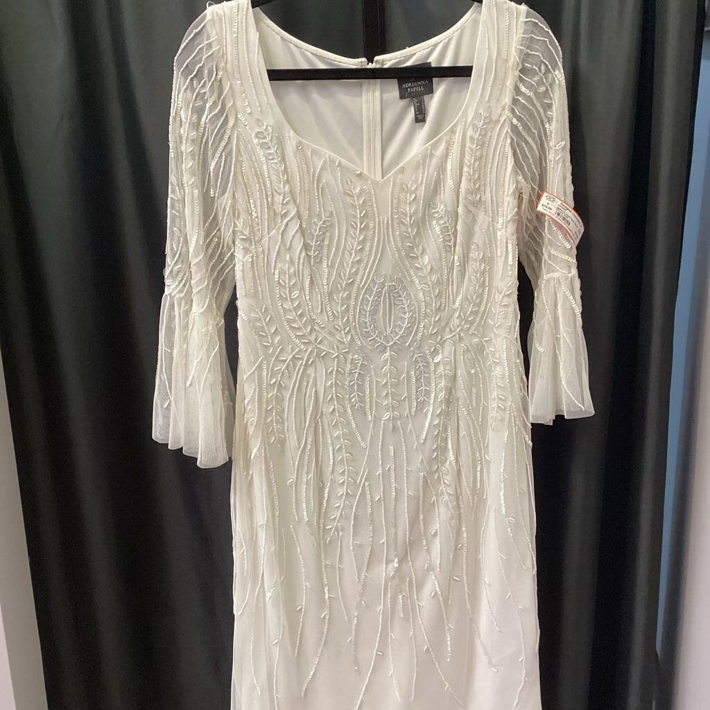 Adrianna Papell Sheer Sleeve Beaded EVENING 6