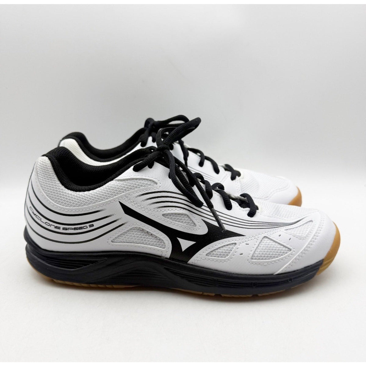 MIZUNO Womens Cyclone Speed 3 Volleyball Shoes Size 11 White Black Lace Up NIB