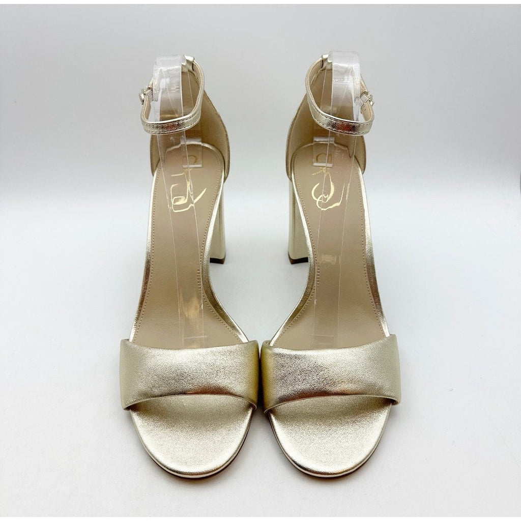 Sam Edelman Womens Robyn Heeled Sandals Size 11 M EU 42 Gold Patent Leather NWOB