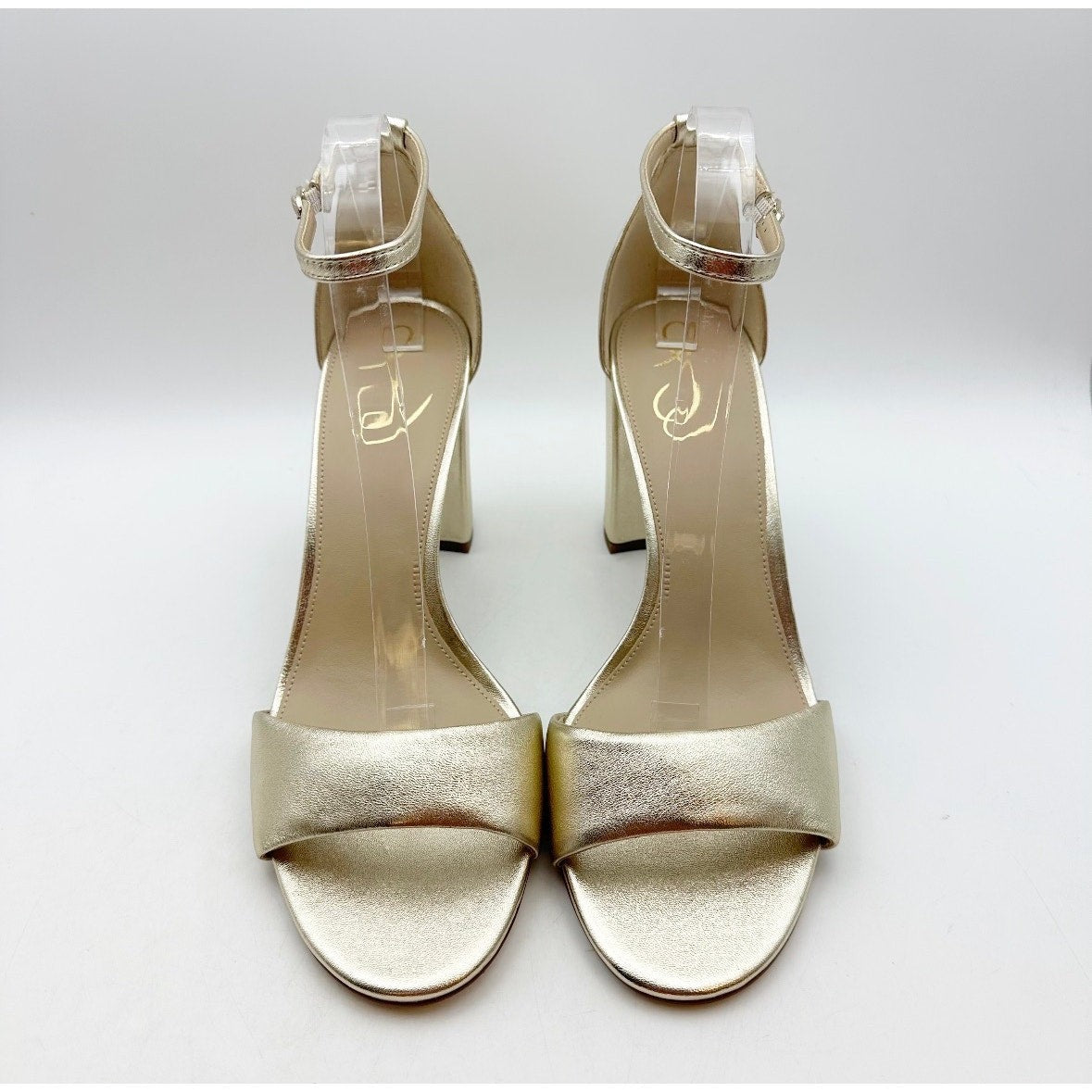 Sam Edelman Womens Robyn Heeled Sandals Size 11 M EU 42 Gold Patent Leather NWOB