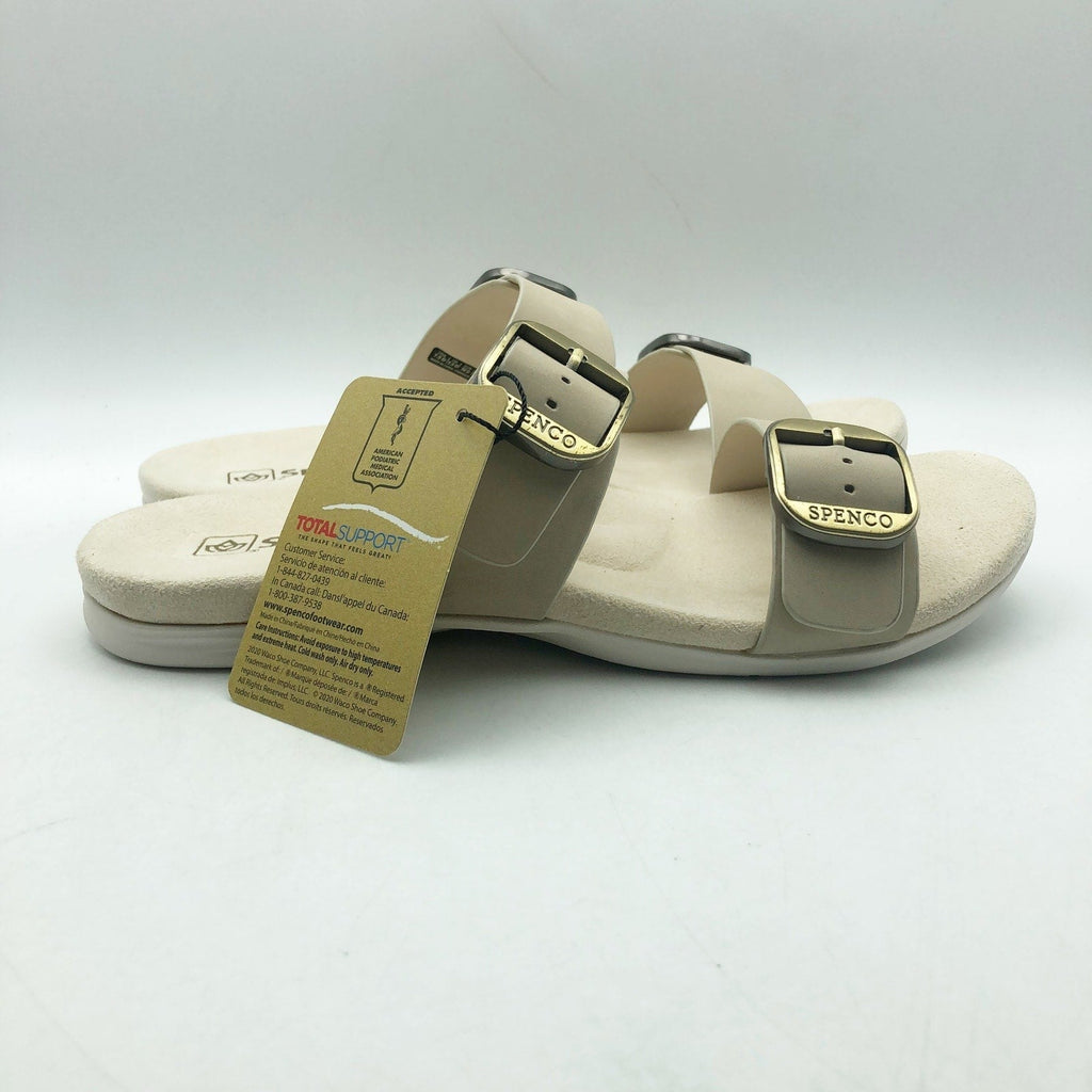 Spenco Womens Vista Slip On Sandals US 7.5 WIDE Grey Morn Leather APMA NIB