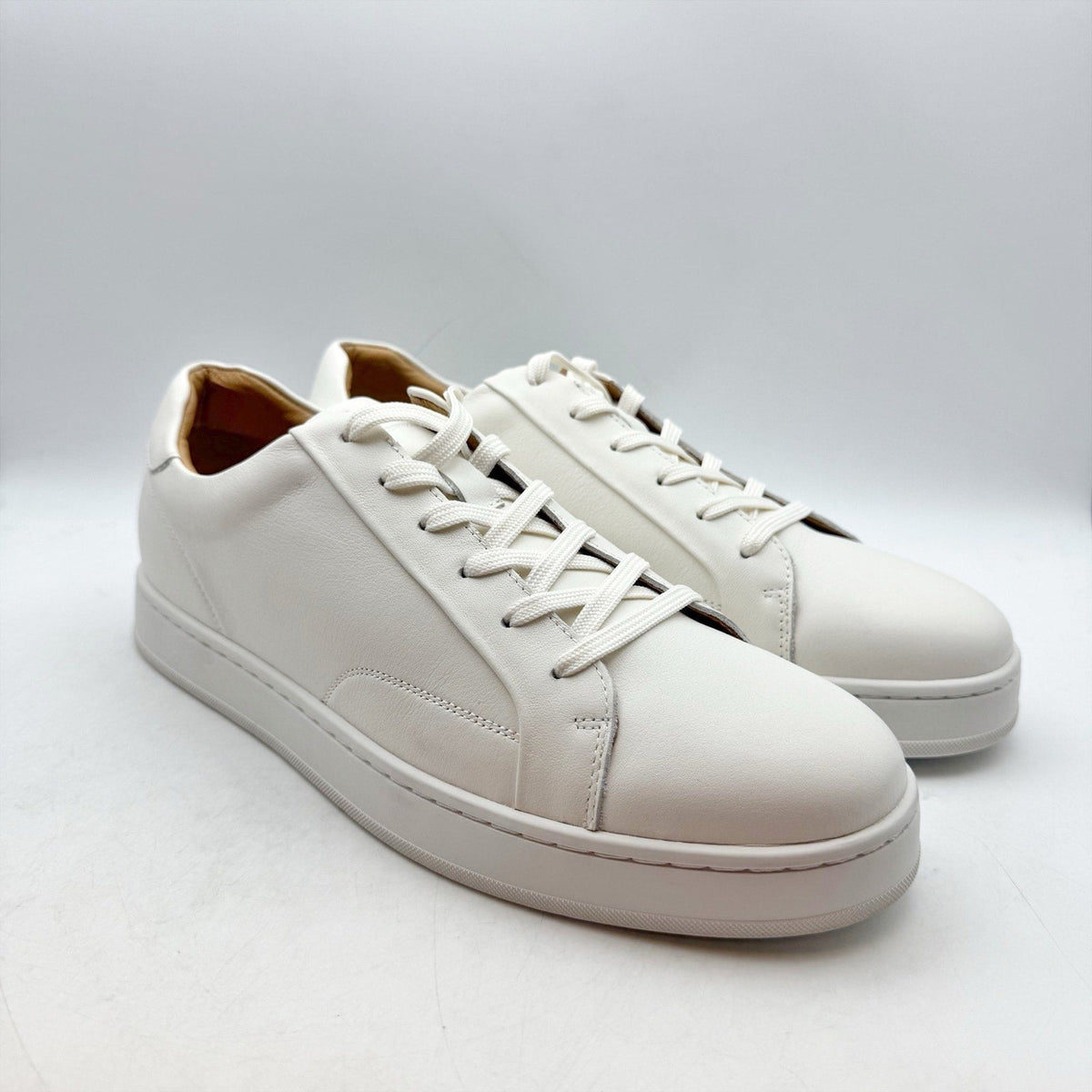 Florsheim Mens Monopoli Casual Sneakers Size 12 WIDE Cream White Leather NWOB