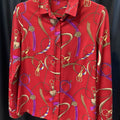 J McLaughlin Nylon Button Up Print TOPS Small