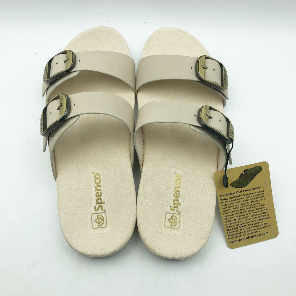 Spenco Womens Vista Slip On Sandals Size 7.5 Grey Morn Leather Comfort APMA NIB