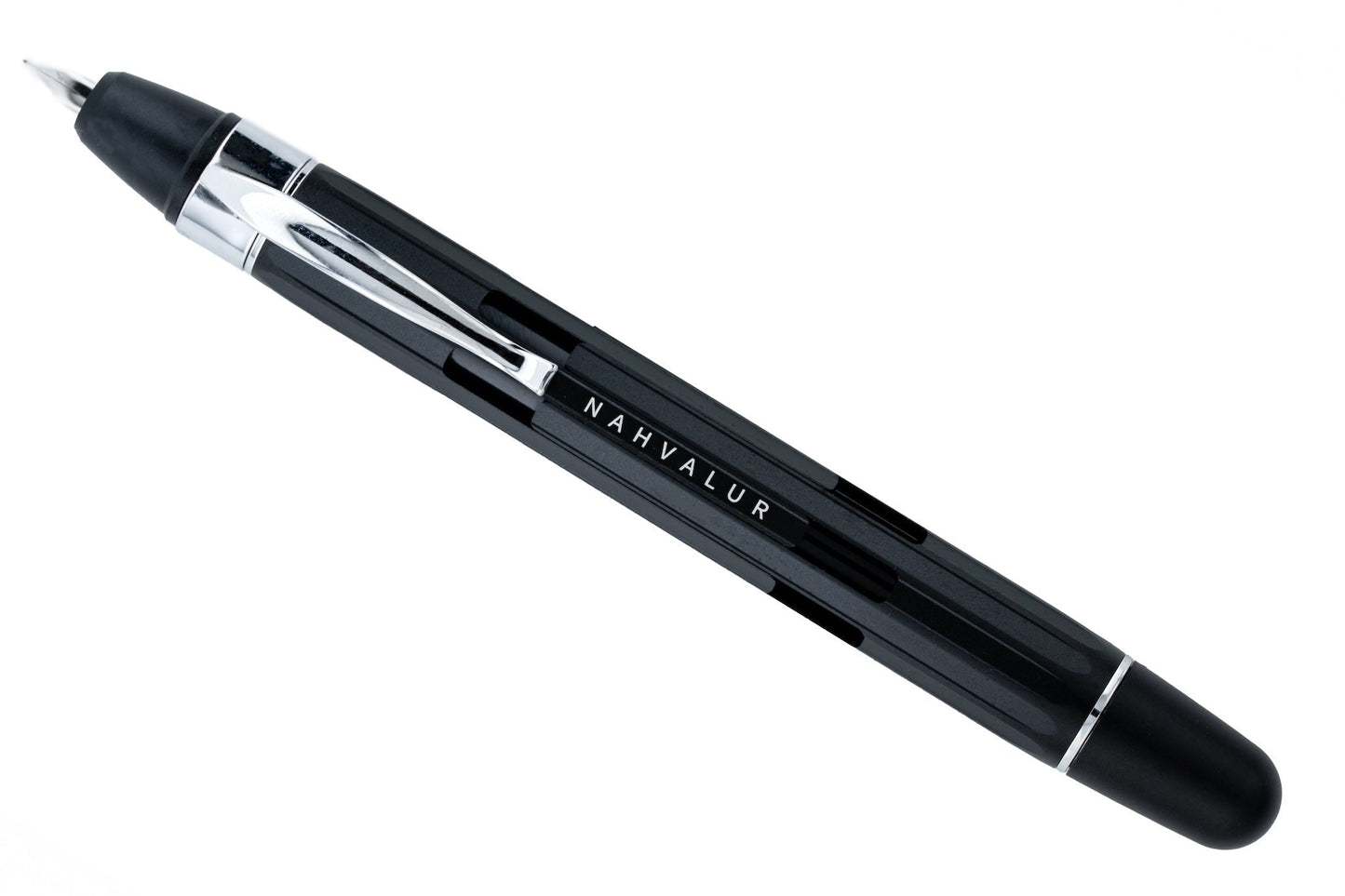 Nahvalur Eclipse Black Silver Fountain Pen