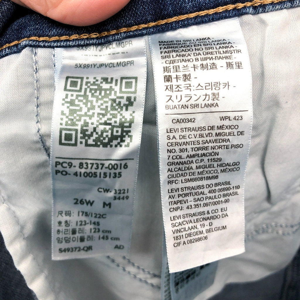 Levi's Womens 724 Slim Straight Jeans 26W Blue Slate Fixer 83737-0016 NWT