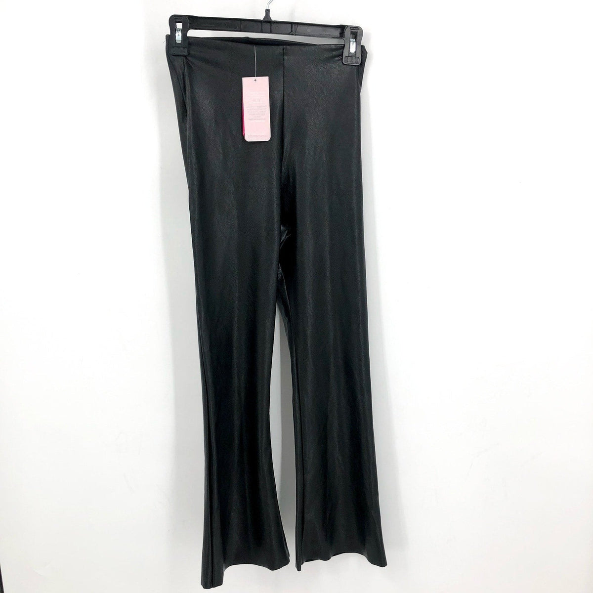 COMMANDO Women's Faux Leather Cropped Flare Leggings Medium Black Stretch NWT