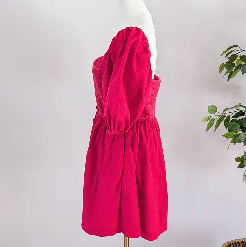 Maeve Anthropologie Puff-Sleeve Mini Dress - L