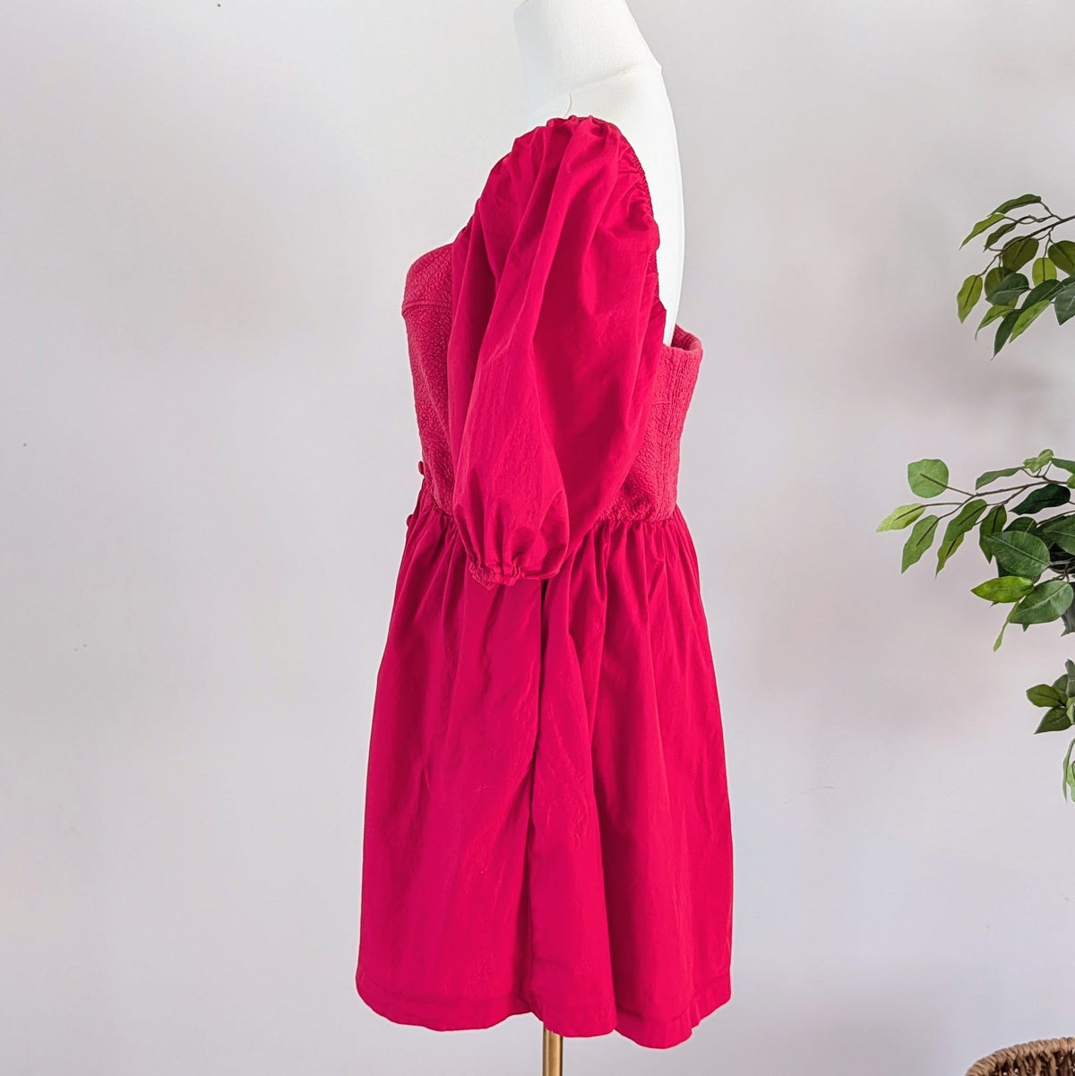 Maeve Anthropologie Puff-Sleeve Mini Dress - L