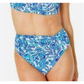 LILLY PULITZER Yarrow High-Waisted Bikini Bottom Size 2 Blue Turquoise Oasis NWT