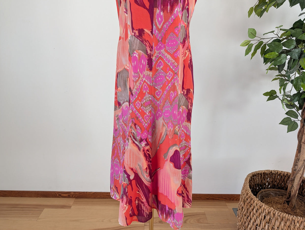 Silk Cotton Colorful Printed Dress - 8/M