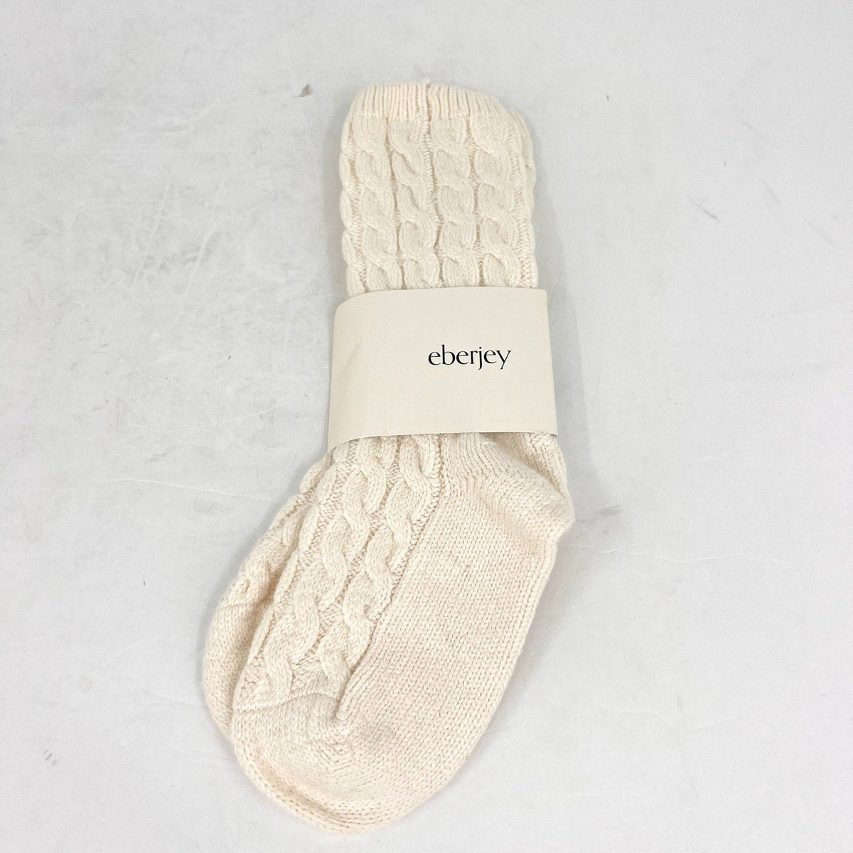 EBERJEY Women's Cozy Slouchy Socks One Size Ivory Short Crew Length NWT