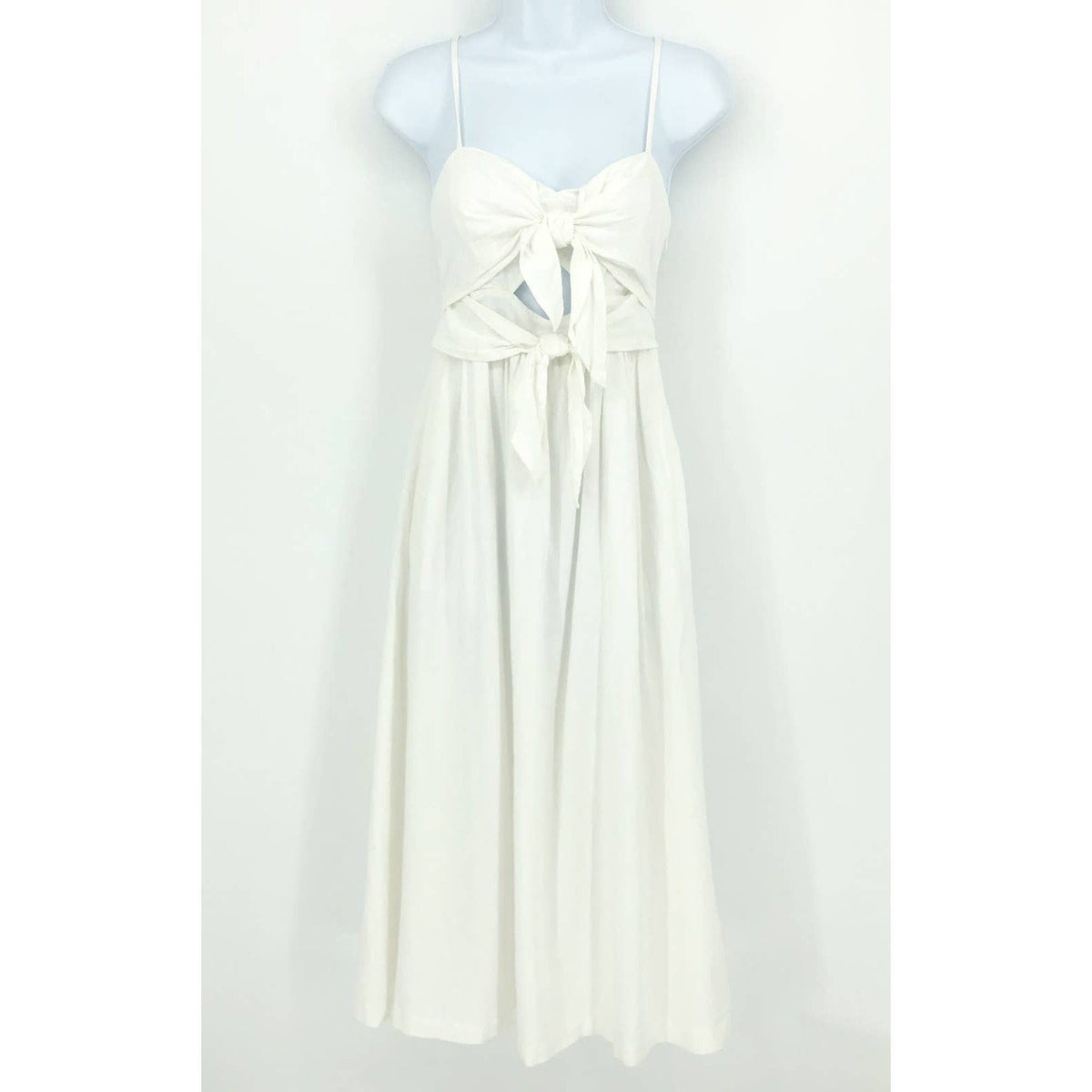 MADEWELL Sweetheart Midi Tank Dress Size 4 White Double-Tie Cutout NL181 NWT