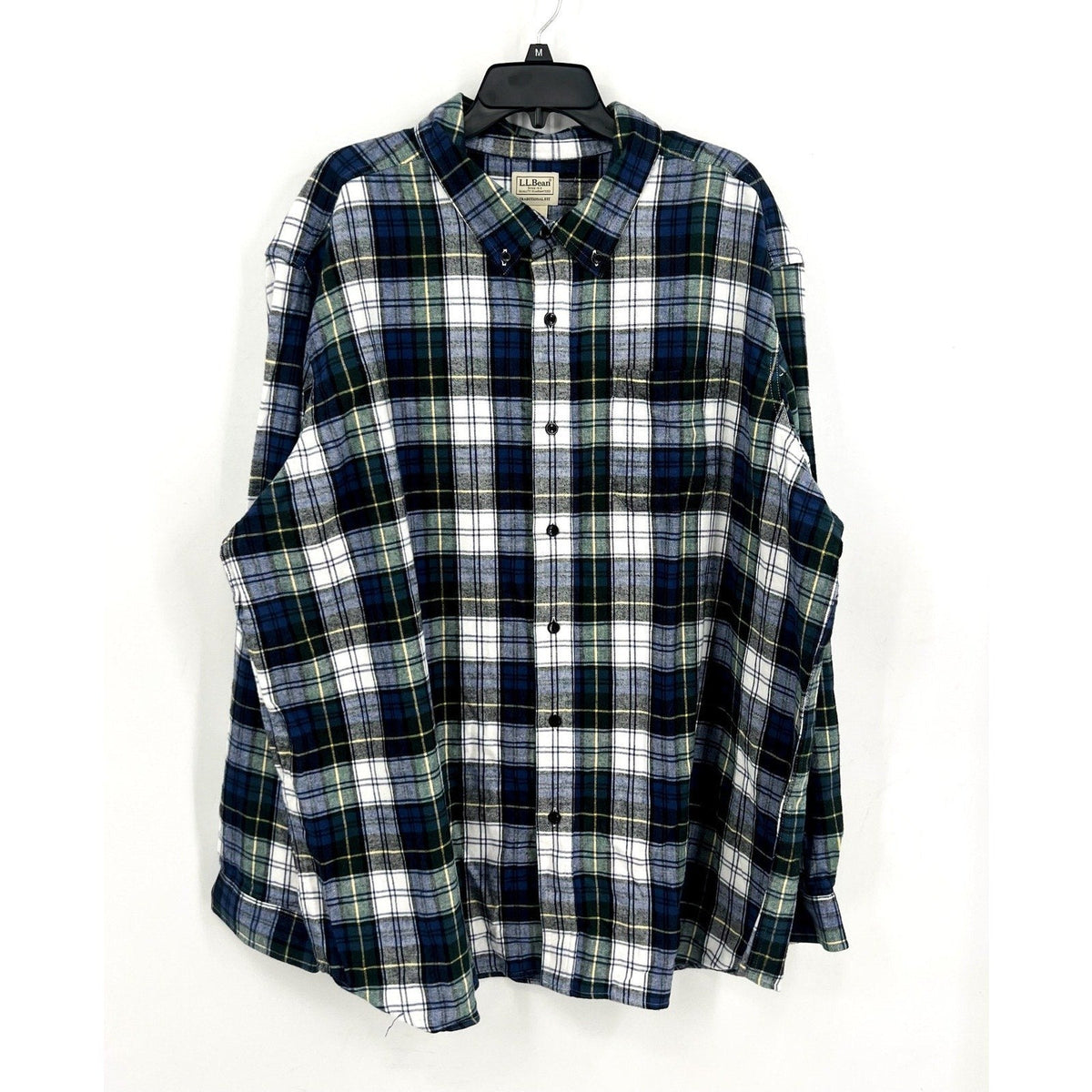 L.L. BEAN Mens Scotch Plaid Flannel Shirt 3XL Blue Vintage Tartan NWT