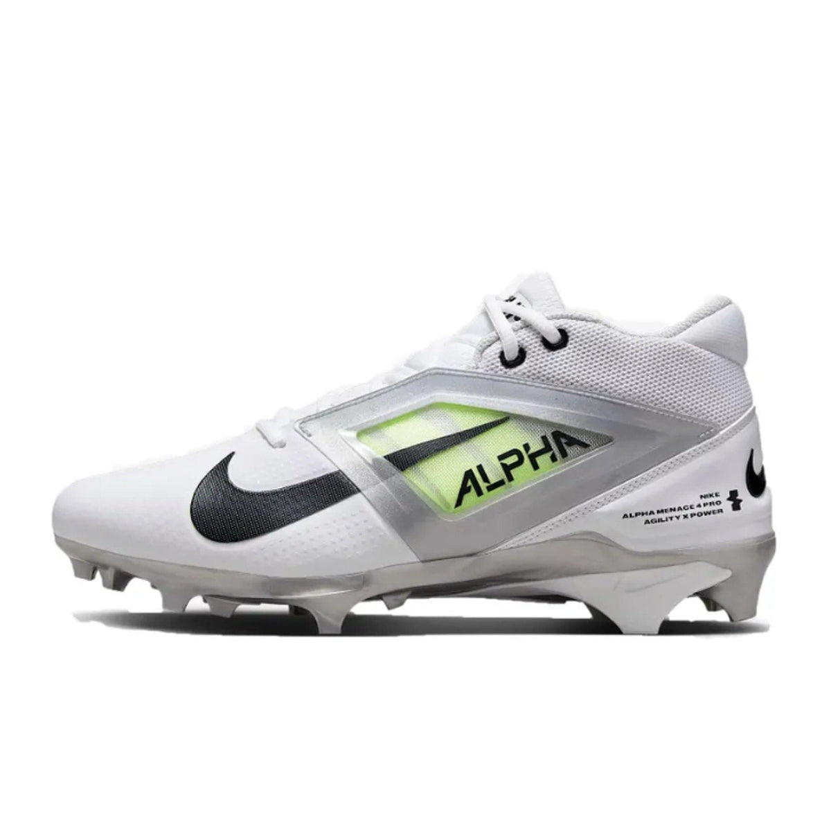 Nike Mens Alpha Menace 4 Pro Molded Football Cleats Size 10.5 White Black NWOB