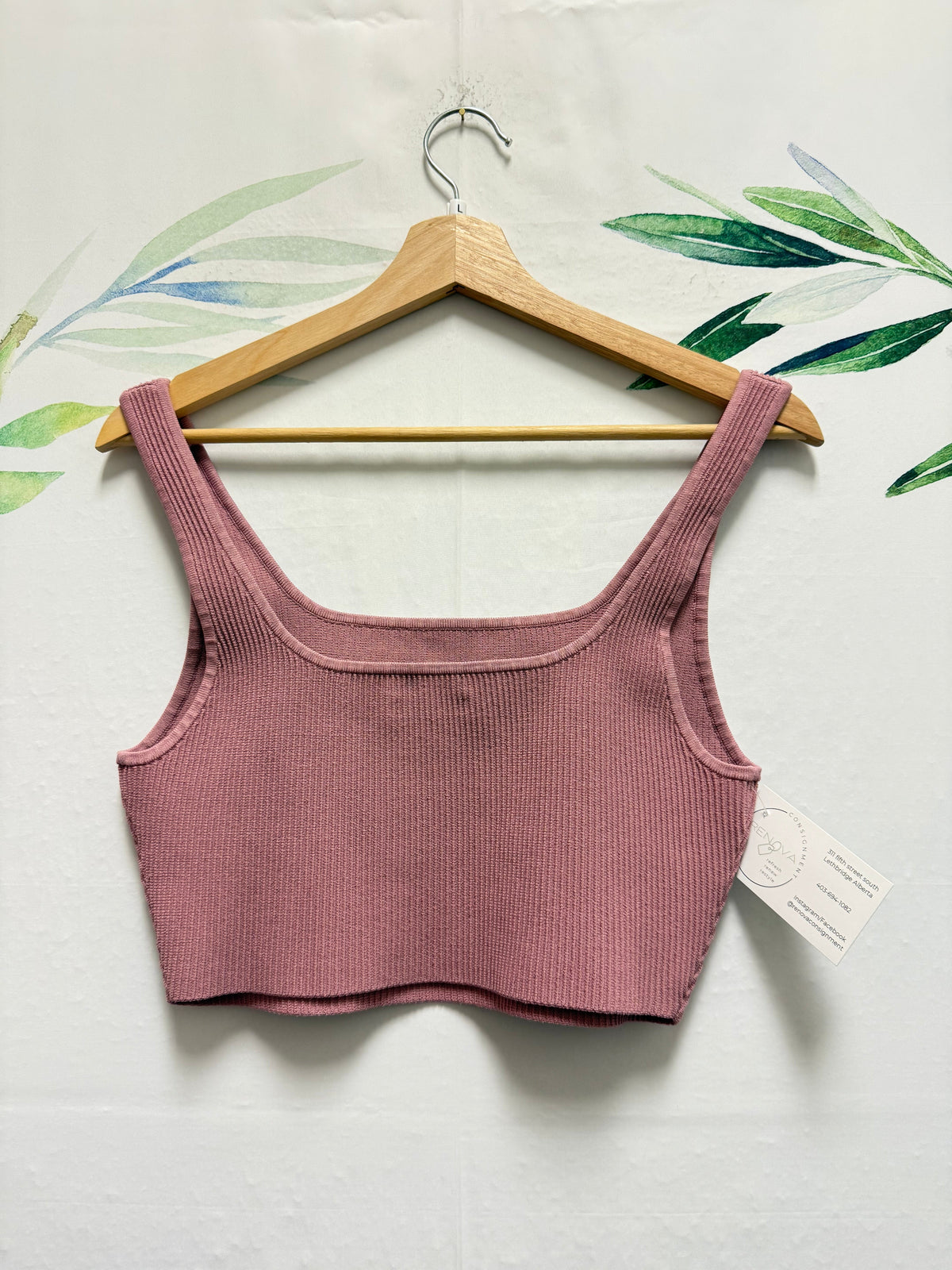 Aritzia Babaton Sculpt Knit Squareneck Crop Tank (L)