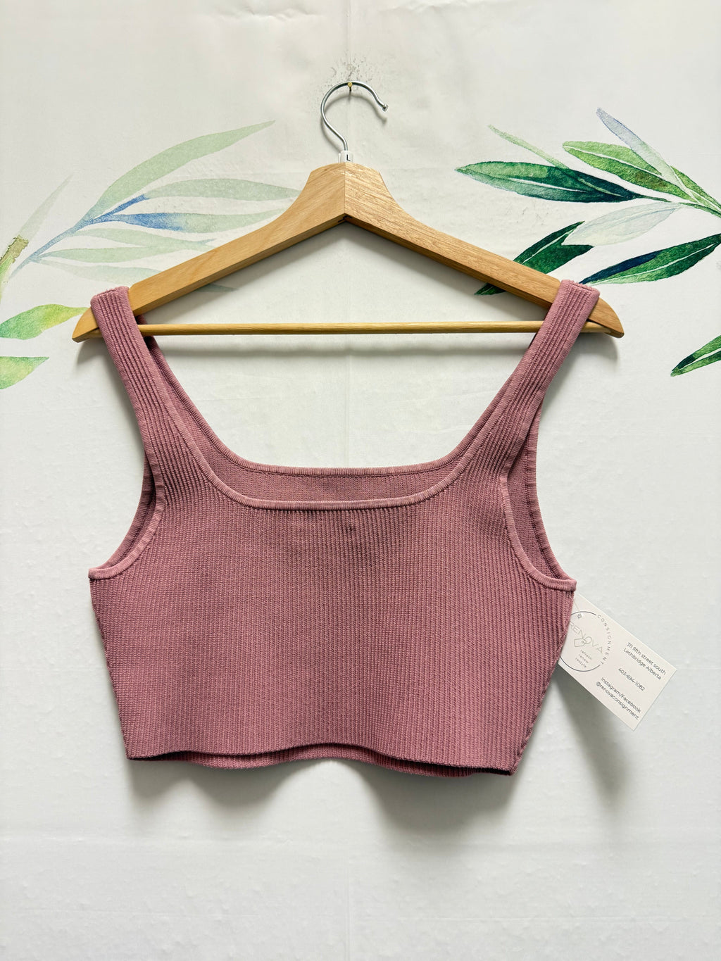 Aritzia Babaton Sculpt Knit Squareneck Crop Tank (L)