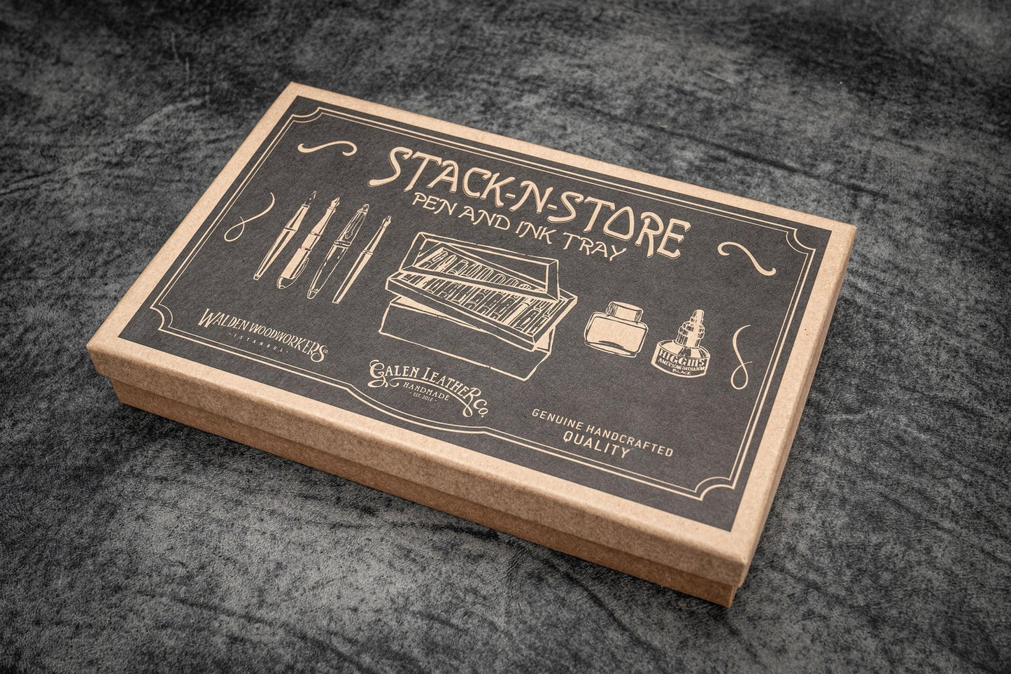 Stack & Store Wood Pen Display Box - With Clear Lid